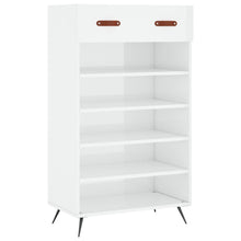 Schoenenkast 60X35X105 Cm Bewerkt Hout Hoogglans Wit