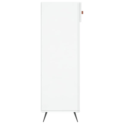 Schoenenkast 60X35X105 Cm Bewerkt Hout Hoogglans Wit