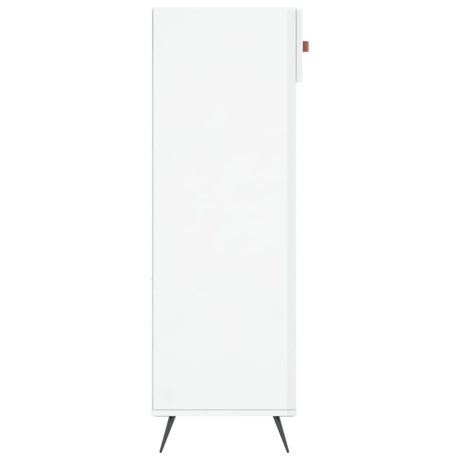 Schoenenkast 60X35X105 Cm Bewerkt Hout Hoogglans Wit