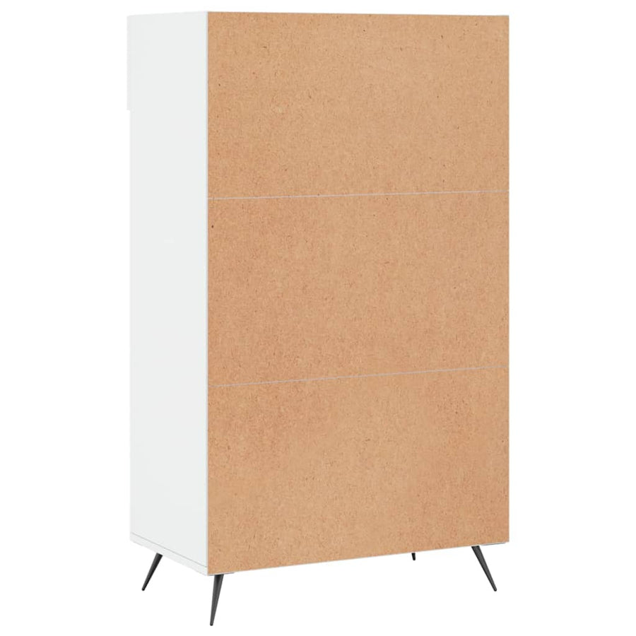 Schoenenkast 60X35X105 Cm Bewerkt Hout Hoogglans Wit