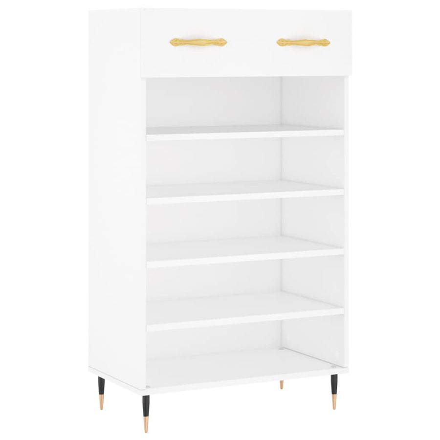 Schoenenkast 60X35X105 Cm Bewerkt Hout Wit