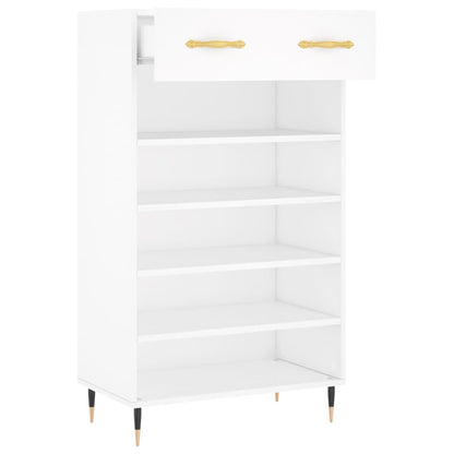 Schoenenkast 60X35X105 Cm Bewerkt Hout Wit