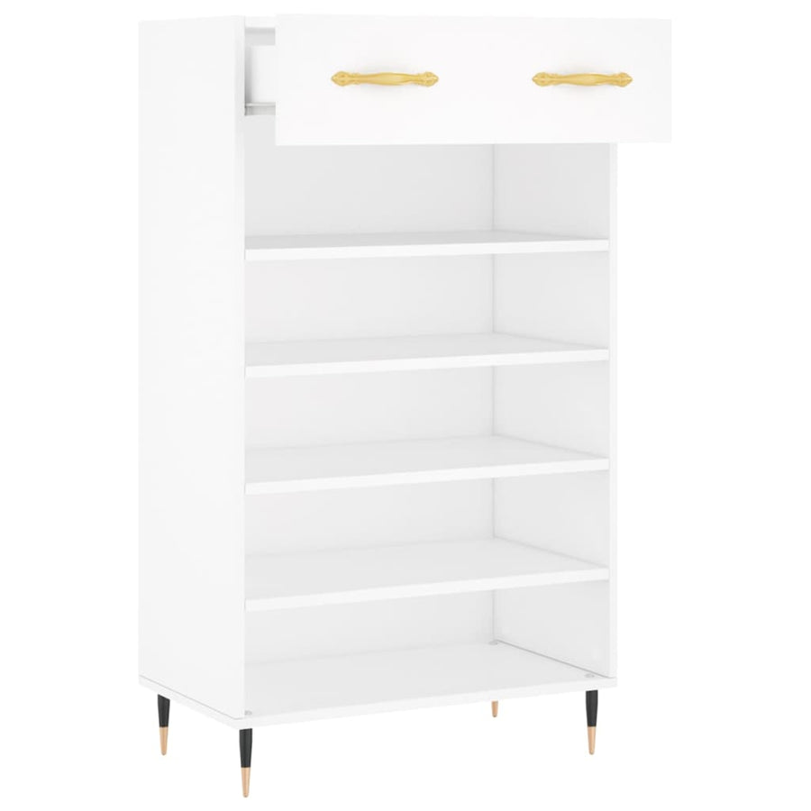 Schoenenkast 60X35X105 Cm Bewerkt Hout Wit