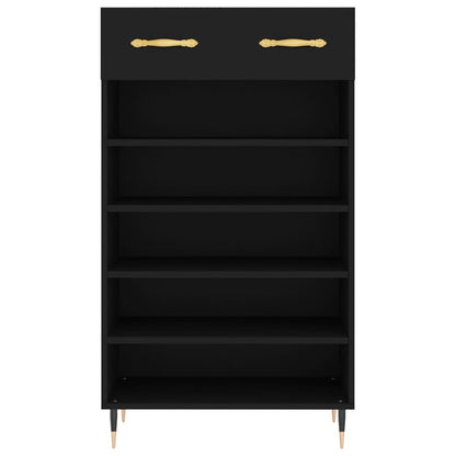 Schoenenkast 60X35X105 Cm Bewerkt Hout Zwart
