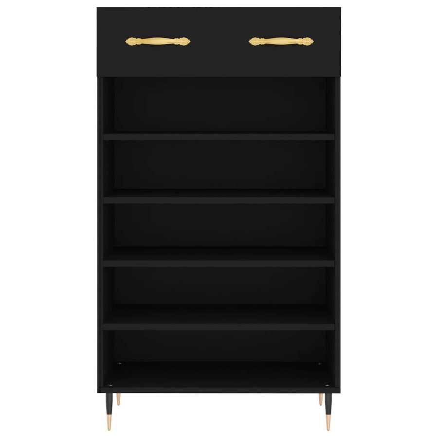 Schoenenkast 60X35X105 Cm Bewerkt Hout Zwart