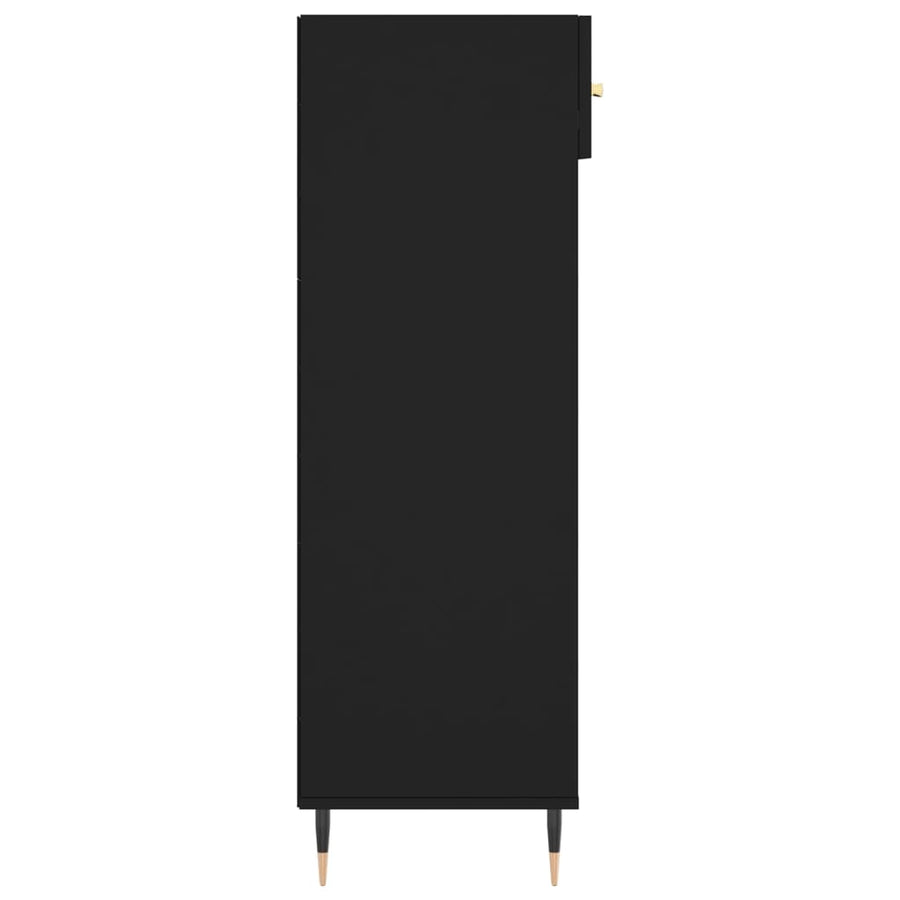 Schoenenkast 60X35X105 Cm Bewerkt Hout Zwart