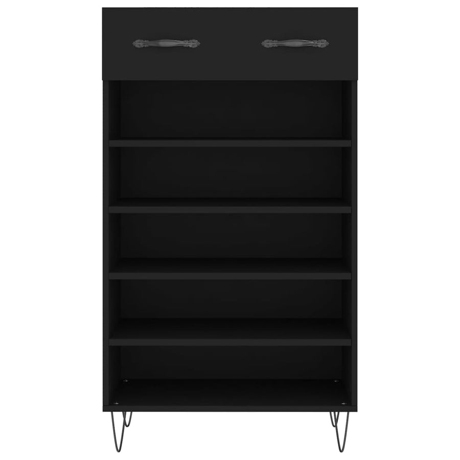Schoenenkast 60X35X105 Cm Bewerkt Hout Zwart