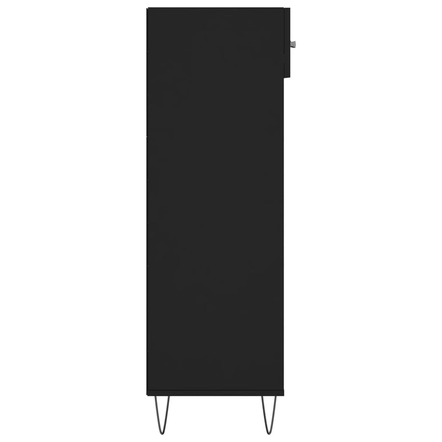 Schoenenkast 60X35X105 Cm Bewerkt Hout Zwart