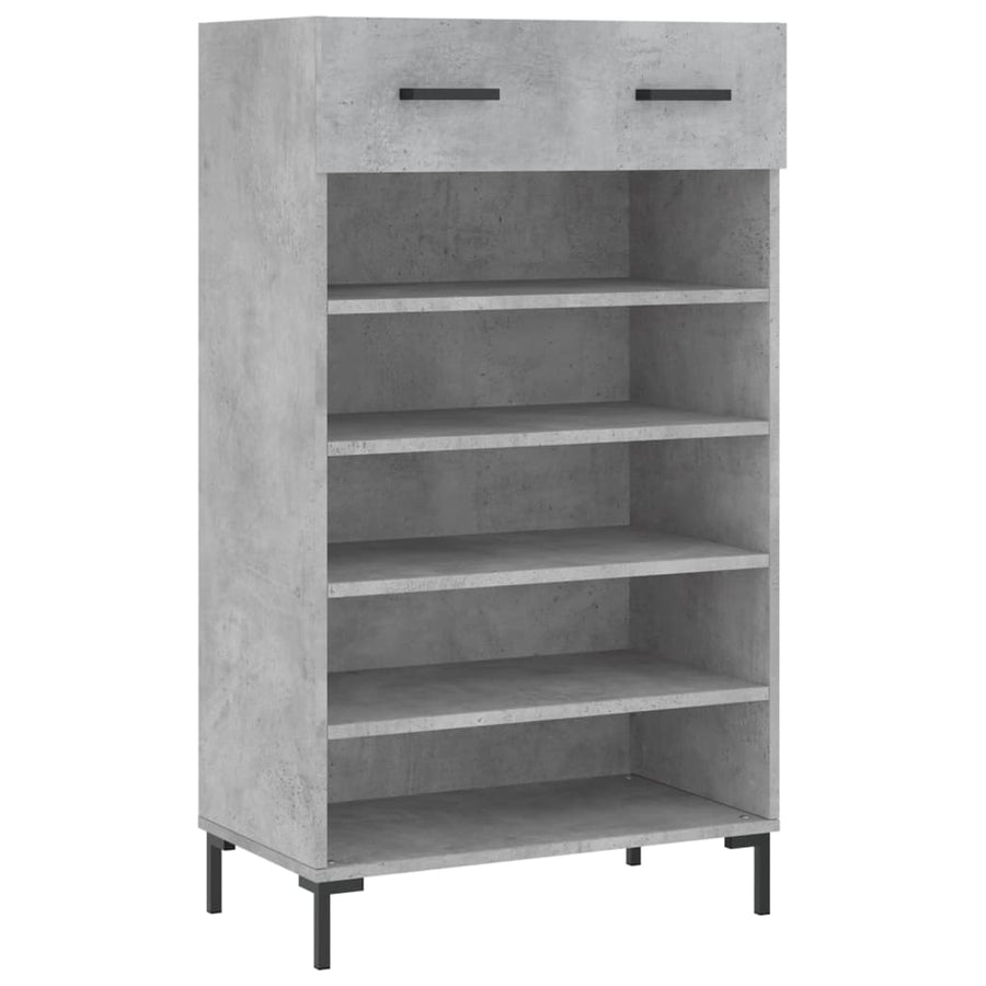 Schoenenkast 60X35X105 Cm Bewerkt Hout Betongrijs