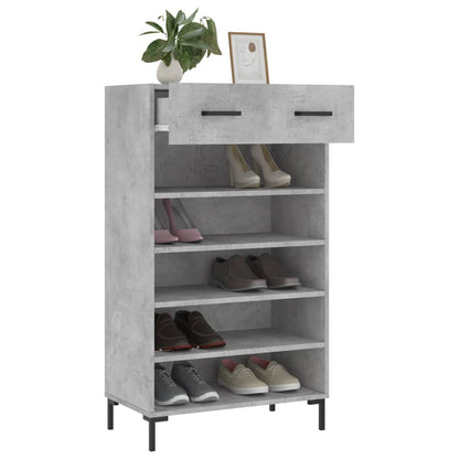 Schoenenkast 60X35X105 Cm Bewerkt Hout Betongrijs