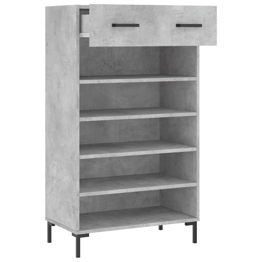Schoenenkast 60X35X105 Cm Bewerkt Hout Betongrijs