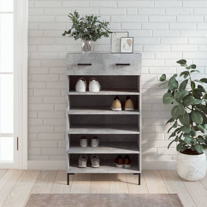 Schoenenkast 60X35X105 Cm Bewerkt Hout Betongrijs