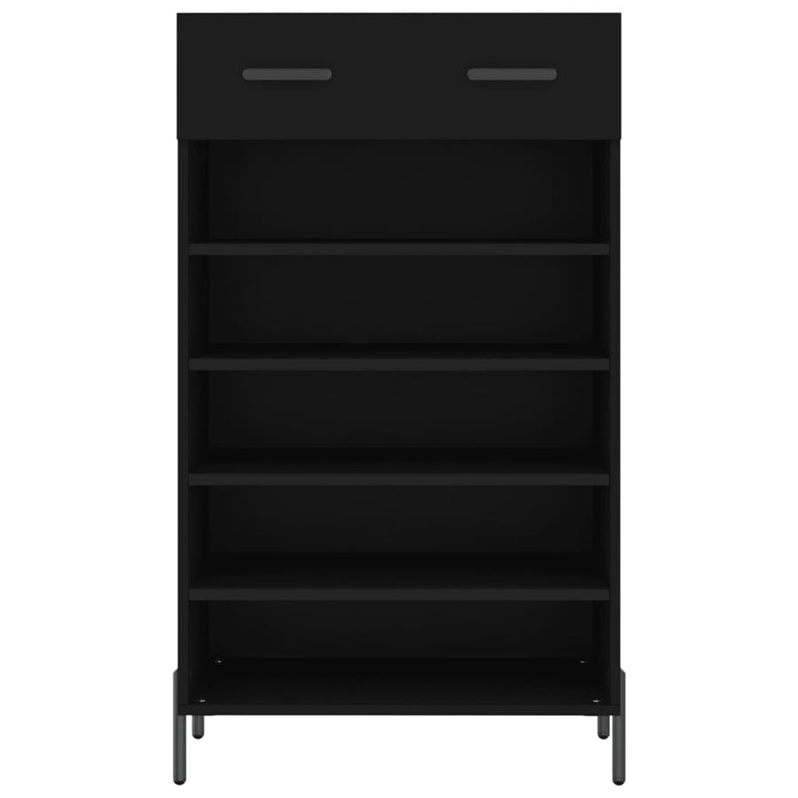 Schoenenkast 60X35X105 Cm Bewerkt Hout Zwart