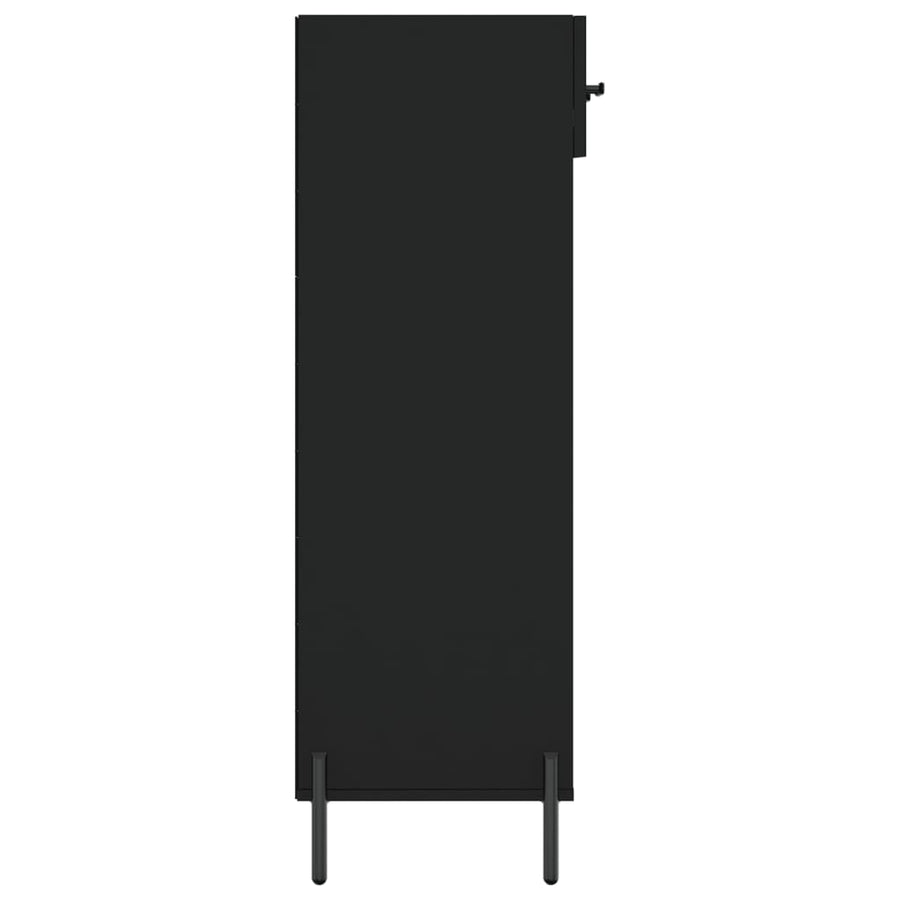 Schoenenkast 60X35X105 Cm Bewerkt Hout Zwart
