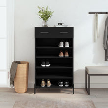 Schoenenkast 60X35X105 Cm Bewerkt Hout Zwart