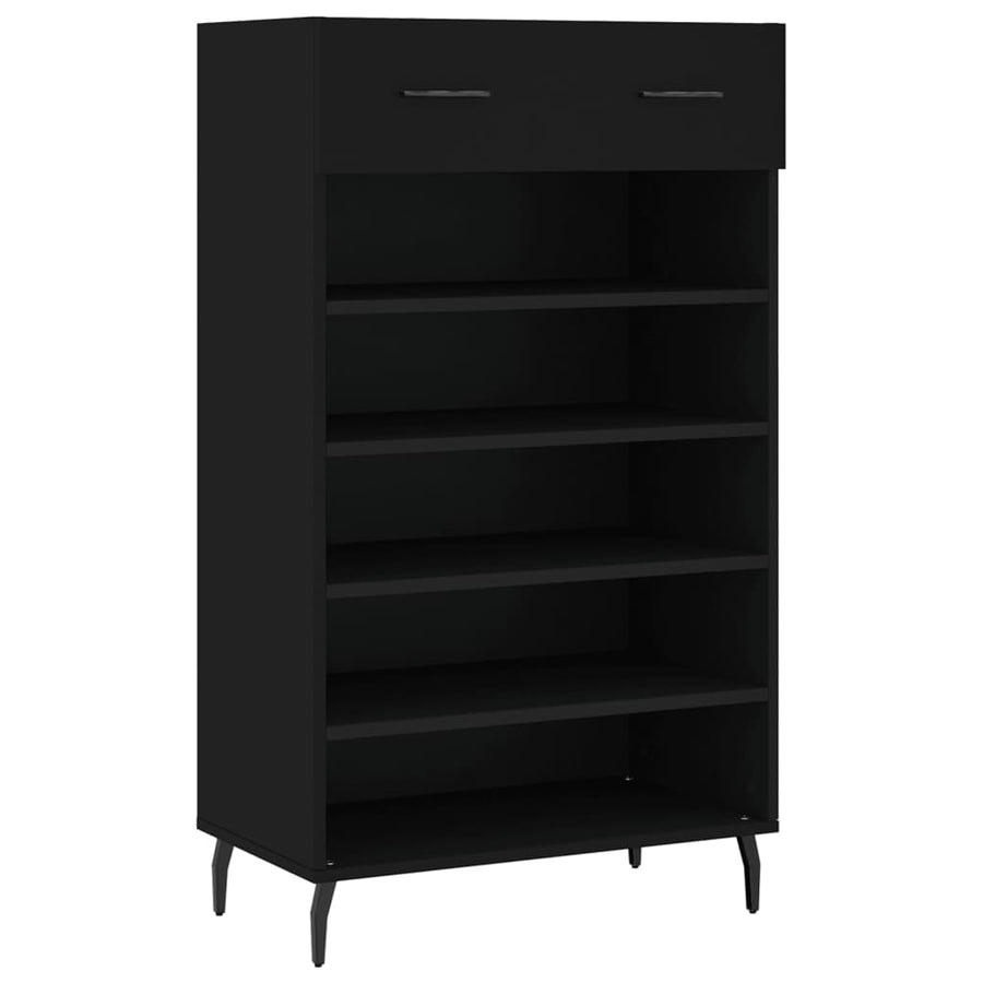 Schoenenkast 60X35X105 Cm Bewerkt Hout Zwart