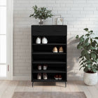 Shoe Cabinet 60x35x105 cm Engineered Wood Black