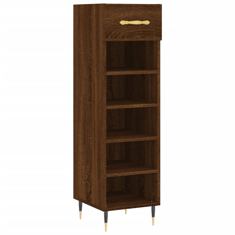 Schoenenkast 30X35X105 Cm Bewerkt Hout Bruin Eikenkleur