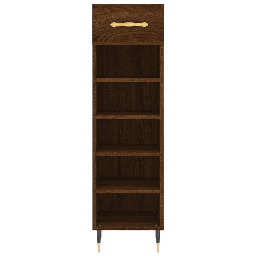 Schoenenkast 30X35X105 Cm Bewerkt Hout Bruin Eikenkleur