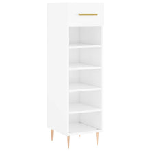 Schoenenkast 30X35X105 Cm Bewerkt Hout Hoogglans Wit