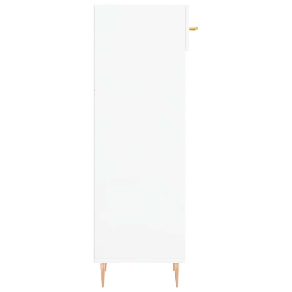 Schoenenkast 30X35X105 Cm Bewerkt Hout Hoogglans Wit