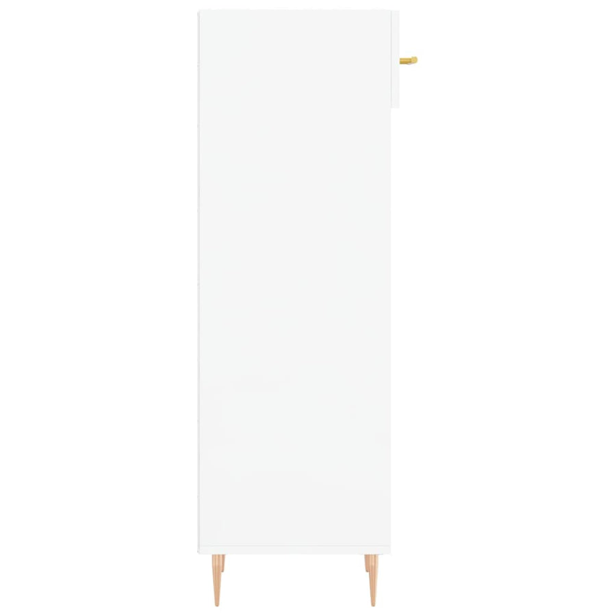 Schoenenkast 30X35X105 Cm Bewerkt Hout Hoogglans Wit