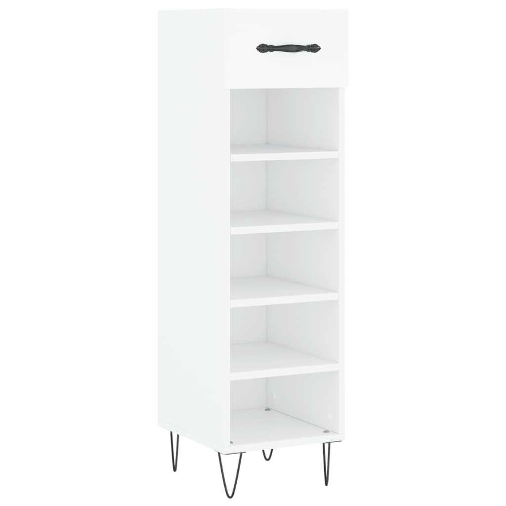 Schoenenkast 30X35X105 Cm Bewerkt Hout Wit