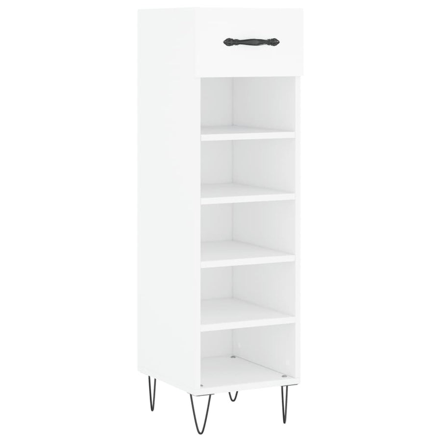 Schoenenkast 30X35X105 Cm Bewerkt Hout Wit