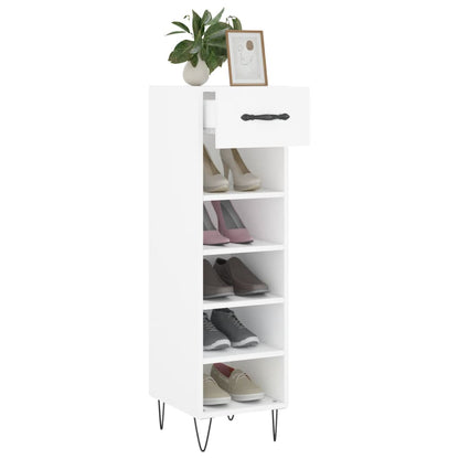 Schoenenkast 30X35X105 Cm Bewerkt Hout Wit