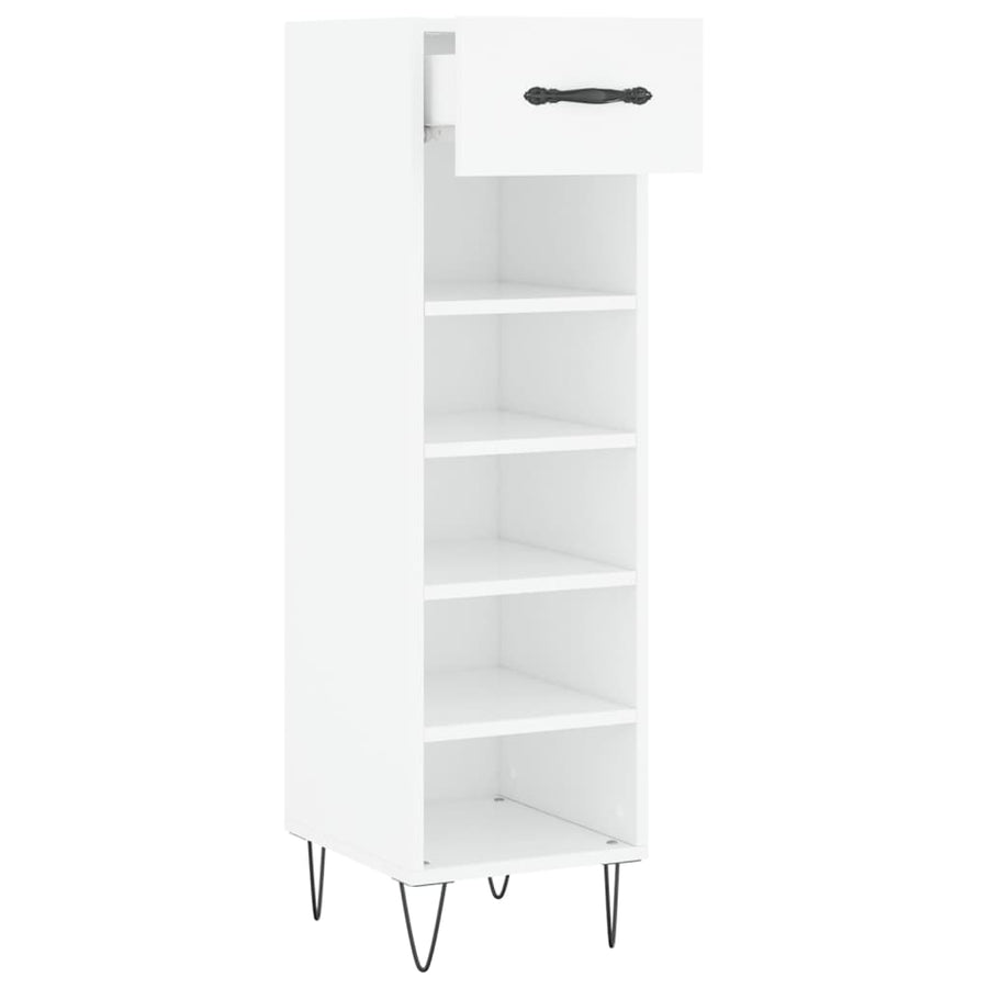 Schoenenkast 30X35X105 Cm Bewerkt Hout Wit