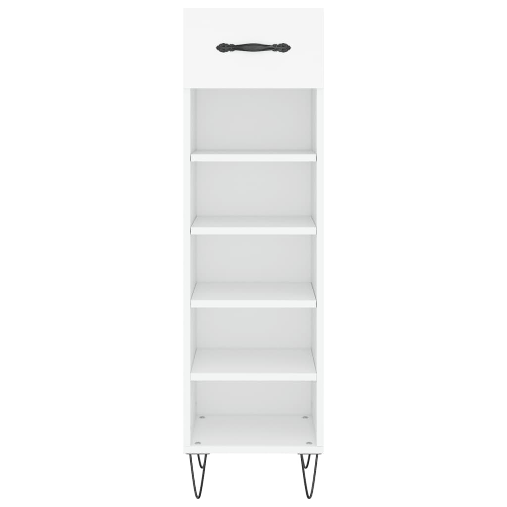 Schoenenkast 30X35X105 Cm Bewerkt Hout Wit