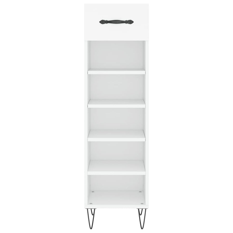 Schoenenkast 30X35X105 Cm Bewerkt Hout Wit