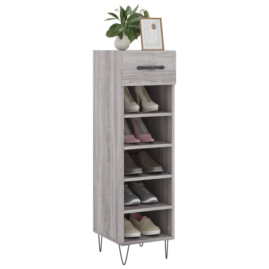 Schoenenkast 30X35X105 Cm Bewerkt Hout Grijs Sonoma Eikenkleur