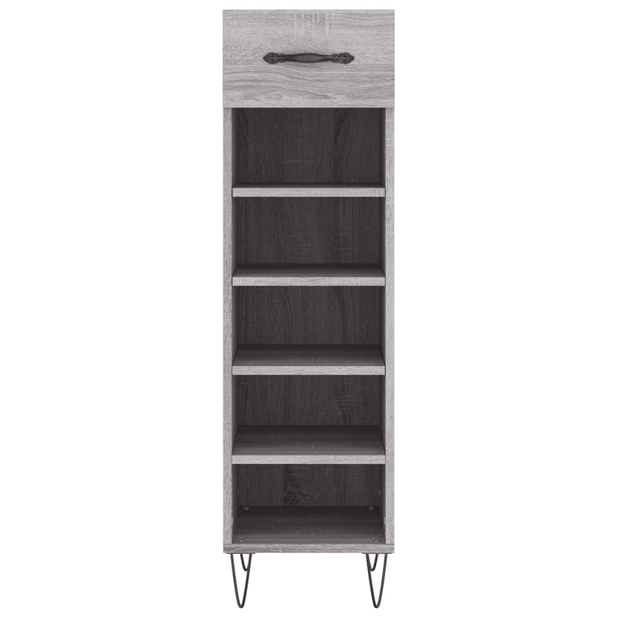 Schoenenkast 30X35X105 Cm Bewerkt Hout Grijs Sonoma Eikenkleur