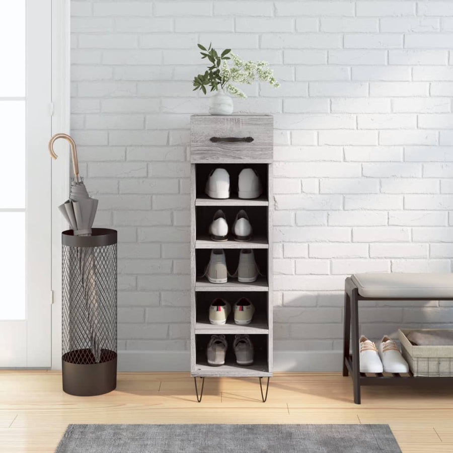 Schoenenkast 30X35X105 Cm Bewerkt Hout Grijs Sonoma Eikenkleur