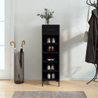 Shoe cabinet 30x35x105 cm engineered wood black