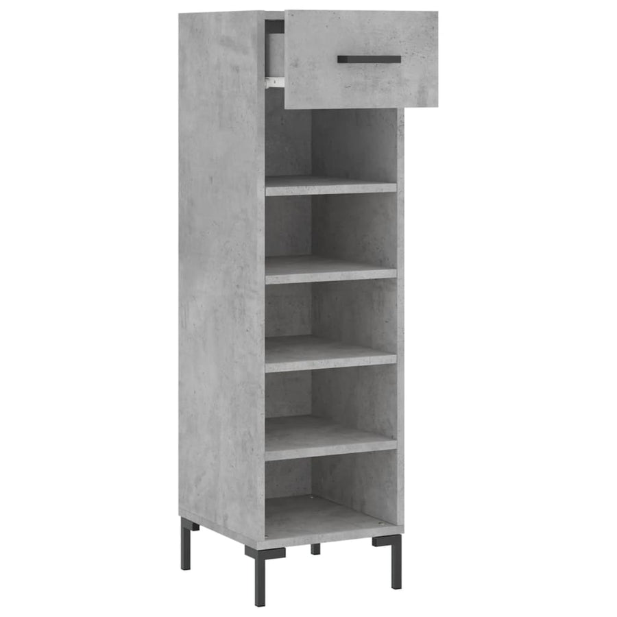 Schoenenkast 30X35X105 Cm Bewerkt Hout Betongrijs