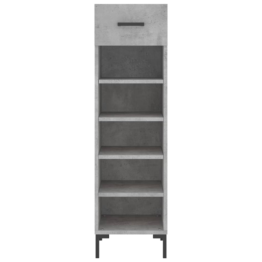 Schoenenkast 30X35X105 Cm Bewerkt Hout Betongrijs