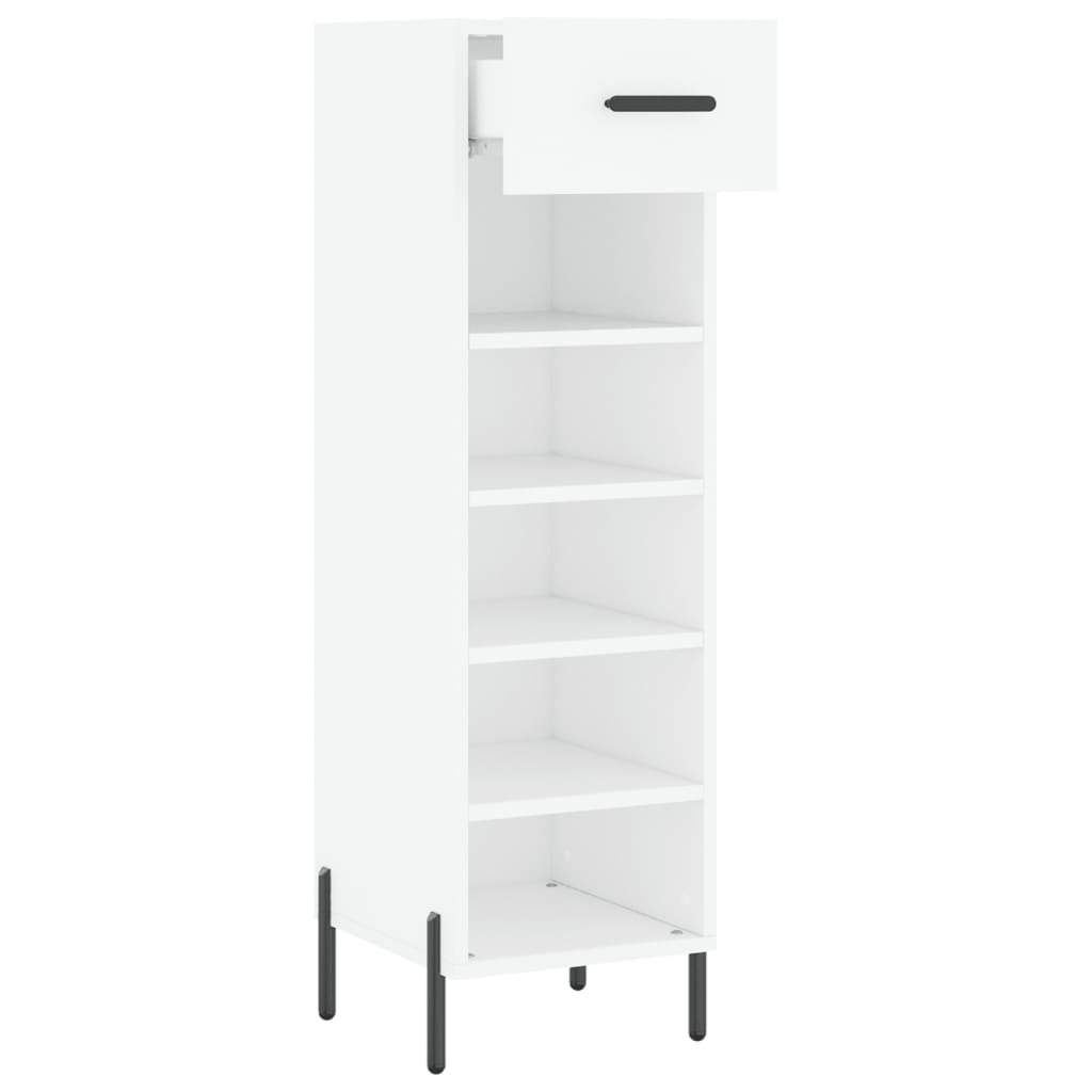 Schoenenkast 30X35X105 Cm Bewerkt Hout Wit
