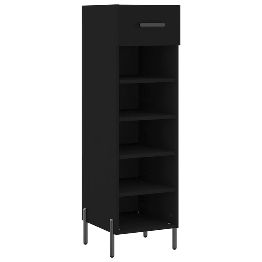 Schoenenkast 30X35X105 Cm Bewerkt Hout Zwart