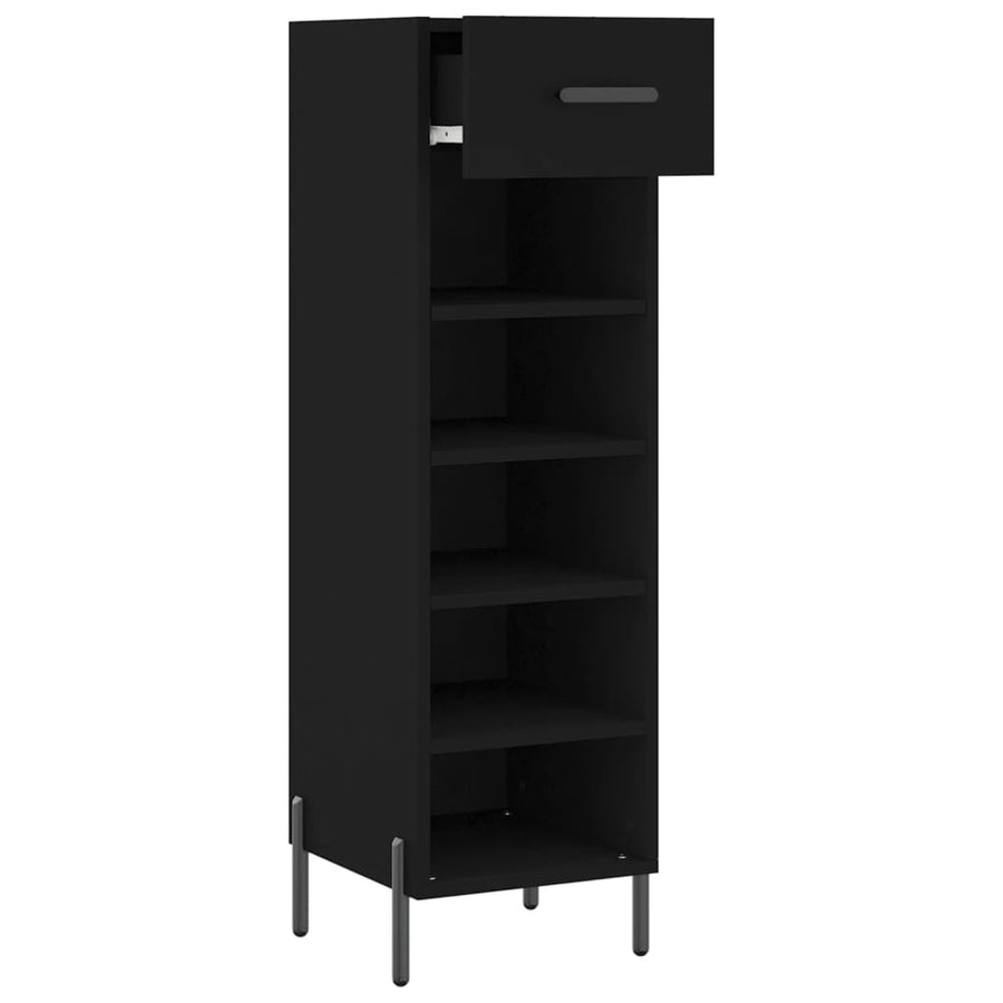 Schoenenkast 30X35X105 Cm Bewerkt Hout Zwart