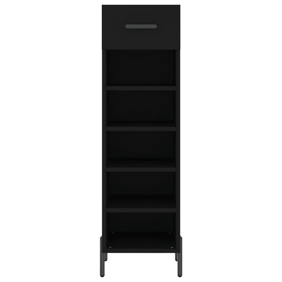 Schoenenkast 30X35X105 Cm Bewerkt Hout Zwart