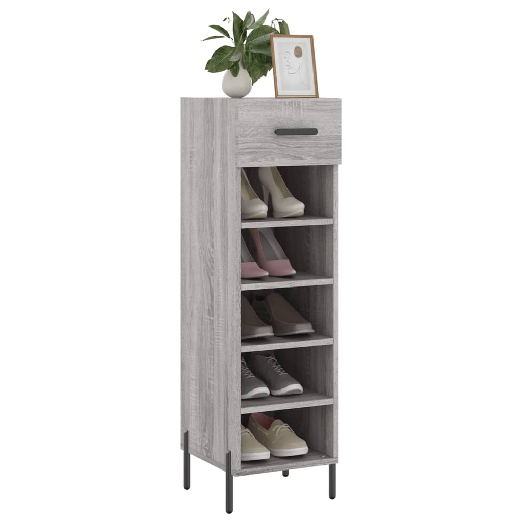 Schoenenkast 30X35X105 Cm Bewerkt Hout Grijs Sonoma Eikenkleur