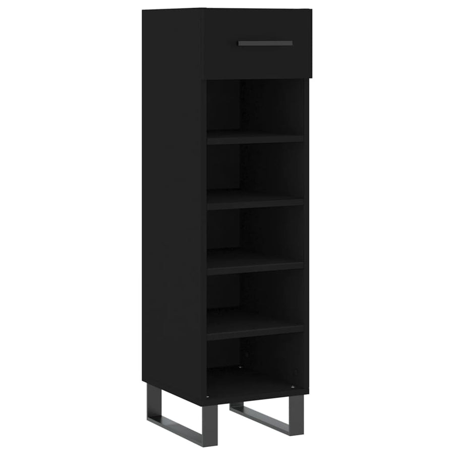 Schoenenkast 30X35X105 Cm Bewerkt Hout Zwart