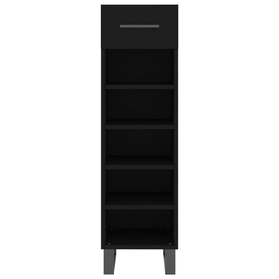 Schoenenkast 30X35X105 Cm Bewerkt Hout Zwart