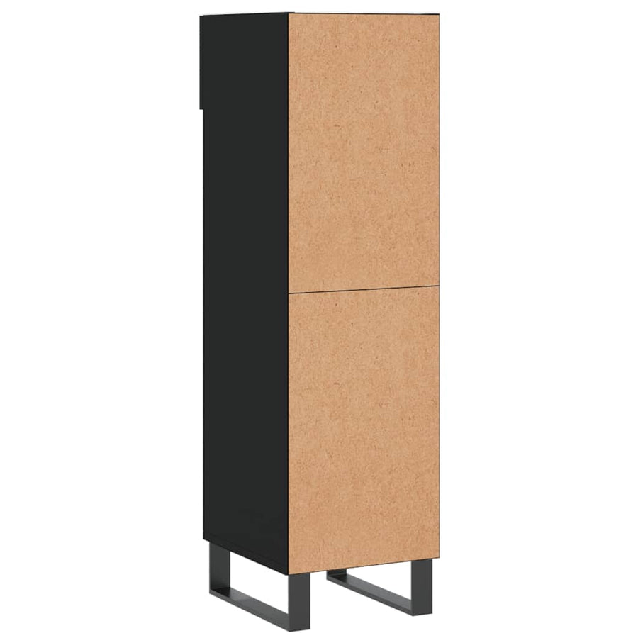 Schoenenkast 30X35X105 Cm Bewerkt Hout Zwart