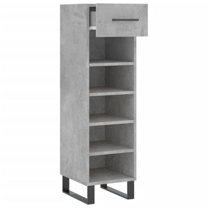 Schoenenkast 30X35X105 Cm Bewerkt Hout Betongrijs