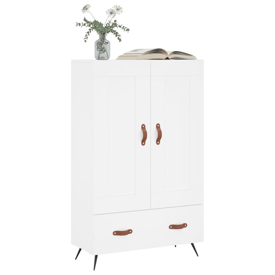 Hoge Kast 69,5X31X115 Cm Bewerkt Hout Wit