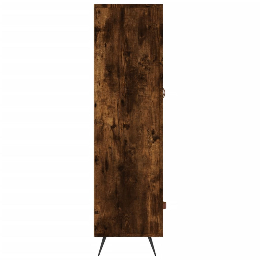 Hoge Kast 69,5X31X115 Cm Bewerkt Hout Gerookt Eikenkleurig