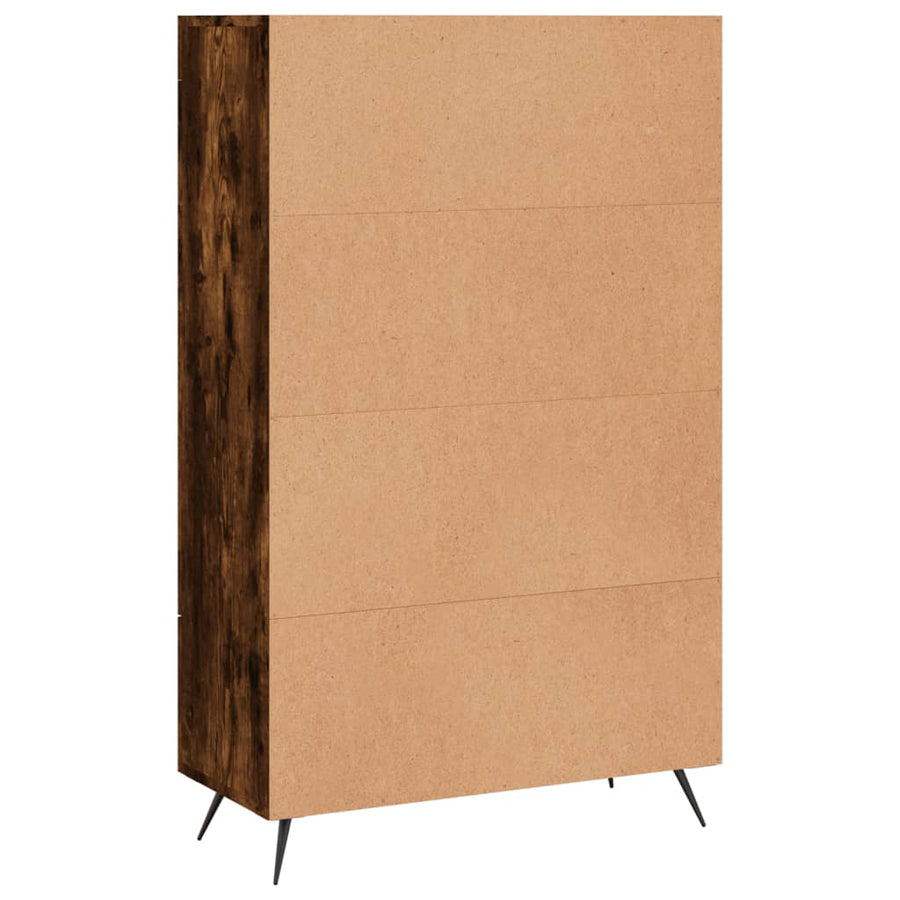 Hoge Kast 69,5X31X115 Cm Bewerkt Hout Gerookt Eikenkleurig